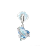 Glass heart and shell charm