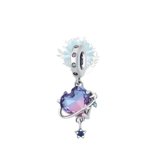 Glass heart and stars charm