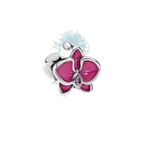 Orchid round charm