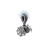 Spider and web charm