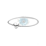Solid heart charm bangle