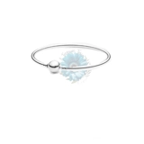 Solid round clasp charm bangle