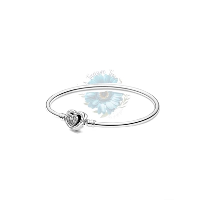Forever double heart charm bangle