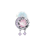 Pink lotus and moon charm