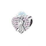 Bride and groom heart charm