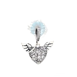 Jewelled heart with wings charm