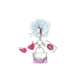 Bag, glasses, lips charm