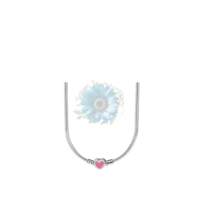 Pink heart charm necklace
