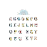 Colourful flower letter charm
