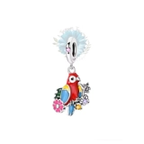 Parrot and flower charm