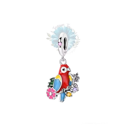 Parrot and flower charm Parrot and flower charm