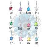 Turtle birthstone charm