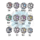 Moon and star birthstone charm