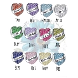 Jewelled heart birthstone charm