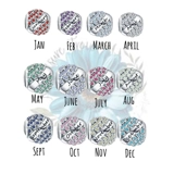 Round jewelled birthstone charm