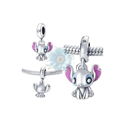 Stitch silver dangle charm Stitch silver dangle charm