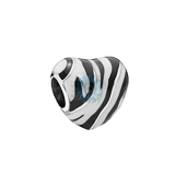 Zebra heart charm