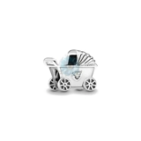 Baby pram silver charm