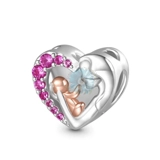 Mum and baby heart charm