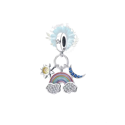 Rainbow, sun and moon charm Rainbow, sun and moon charm