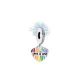Rainbow love is love heart charm