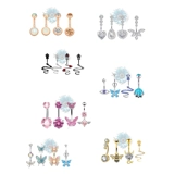 Set of 4 stainless steel belly button ..