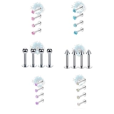 Set of 4 tragus/lip/labret stud