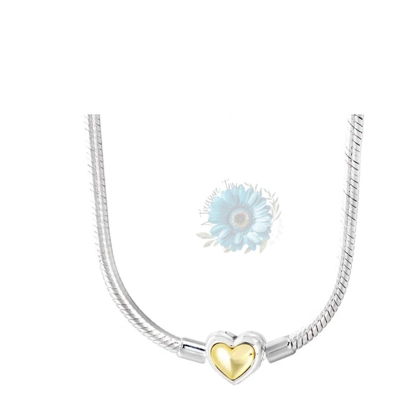 Gold heart charm necklace