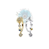 Sun and moon hoop earrings