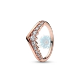 Floating pave wishbone ring