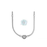 Round gemmed heart charm necklace