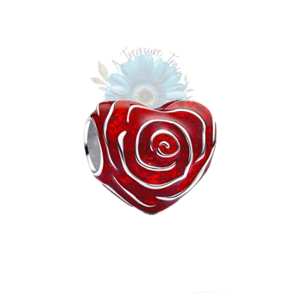 Red heart shaped rose charm Red heart shaped rose charm