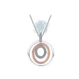 Two-toned multi ring necklace