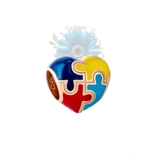 Heart rainbow jigsaw charm