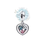 Heart world map charm