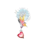 Glass butterfly and heart charm