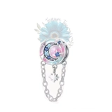 Moon and star round chain charm