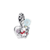 Flower heart charm