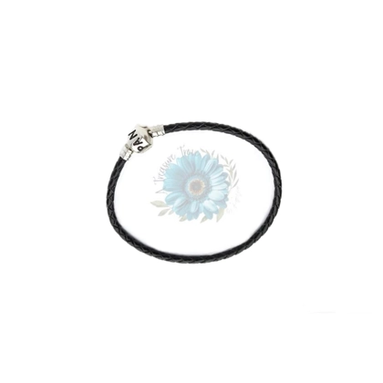 Leather charm bracelet