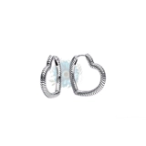 Lined heart hoop earrings