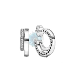 Double heart hoop earrings