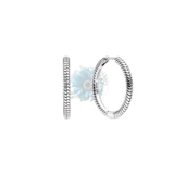 Lined round hoop earrings
