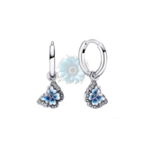 Blue butterfly dangle earrings