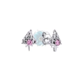 Pink castle stud earrings