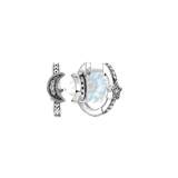 Star/moon hoop earrings