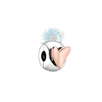 Two-toned heart safety clip Two-toned heart safety clip
