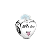 Sister heart charm