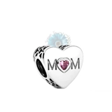 Mum pink heart charm
