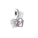 Mum pink heart dangle charm