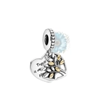 Heart family tree dangle charm